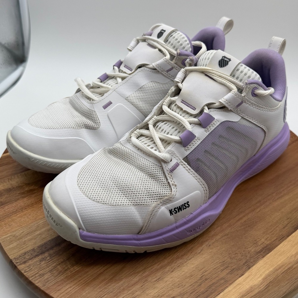 K-Swiss Hypercourt Express 2 Women's 9 Tennis Shoes White Purple  0552